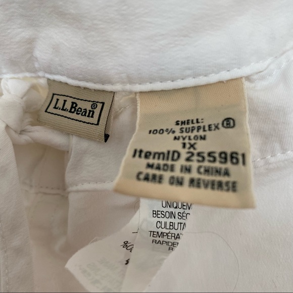 L. L. BEAN LADIES SUNSMART UPF 50+ SUPPLEX WHITE CAPRI DRAWSTRING PANTS - Picture 6 of 12